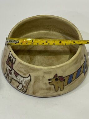Mara Collection Handcrafted Ceramic Dog Bowl with Dog Graphics